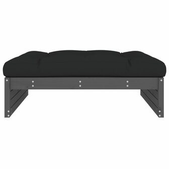 Tuinvoetenbank 120x80 cm massief grenenhout grijs 3