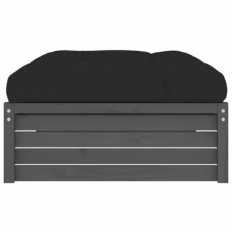 Tuinvoetenbank 120x80 cm massief grenenhout grijs 4