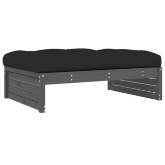 Tuinvoetenbank 120x80 cm massief grenenhout grijs 5