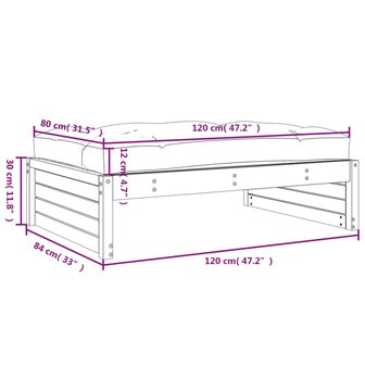 Tuinvoetenbank 120x80 cm massief grenenhout honingbruin 9