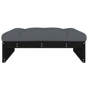 Tuinvoetenbank 120x80 cm massief grenenhout zwart 3