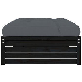 Tuinvoetenbank 120x80 cm massief grenenhout zwart 4