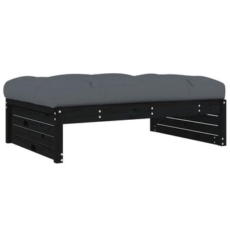 Tuinvoetenbank 120x80 cm massief grenenhout zwart 5
