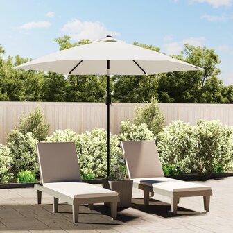 Zweefparasol kantelbaar met LED 3 m zandwit 1