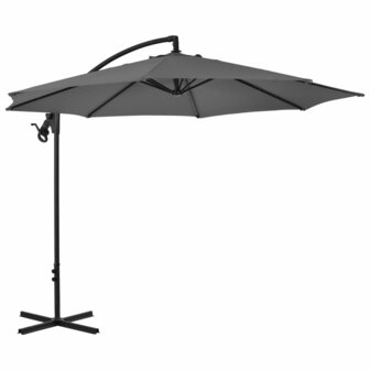 Zweefparasol met stalen paal 300 cm antraciet 3