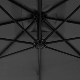 Zweefparasol met stalen paal 300 cm antraciet 6