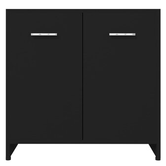 Badkamerkast 60x33x61 cm bewerkt hout zwart 6