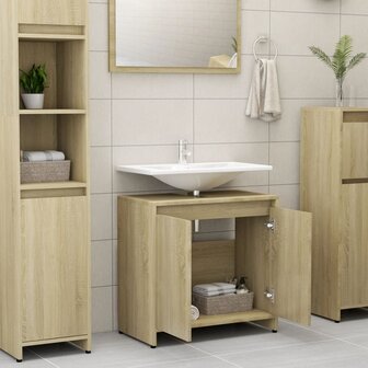 Badkamerkast 60x33x61 cm bewerkt hout sonoma eikenkleurig 3
