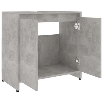 Badkamerkast 60x33x61 cm bewerkt hout betongrijs 5