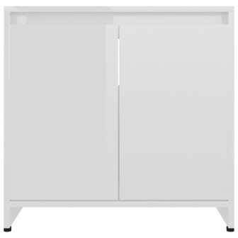 Badkamerkast 60x33x61 cm bewerkt hout hoogglans wit 6