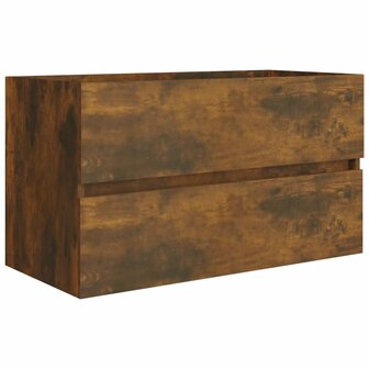 2-delige Badkamermeubelset bewerkt hout gerookt eikenkleurig 7
