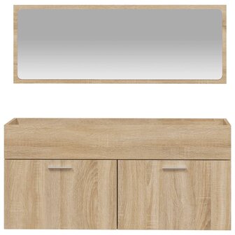 Badkamerkast met spiegel bewerkt hout sonoma eikenkleurig 5