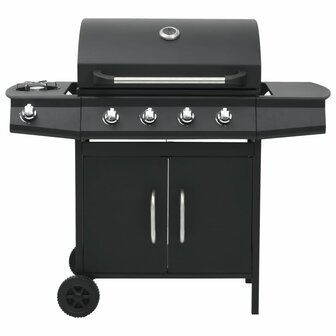 Gasbarbecue 4+1 kookzone staal zwart 3