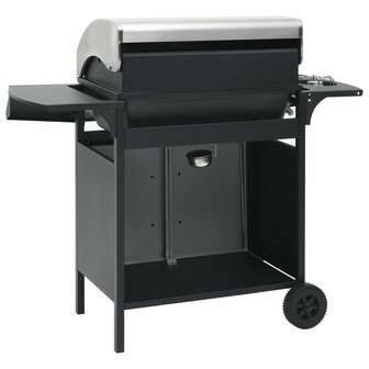 Gasbarbecue 4+1 kookzone staal en roestvrij staal zwart zilver 6