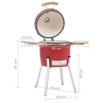 Kamado barbecue 81 cm keramiek 11