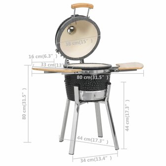 Kamado barbecue 81 cm keramiek 10