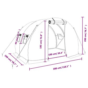 Tuinkas met stalen frame 6 m&sup2; 3x2x2 m 12