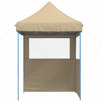 Partytent inklapbaar pop-up met 2 zijwanden beige 3