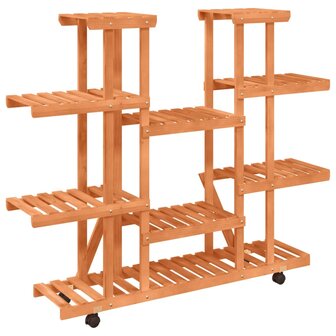 Plantenstandaard met wielen 110x25x115 cm massief vurenhout 6