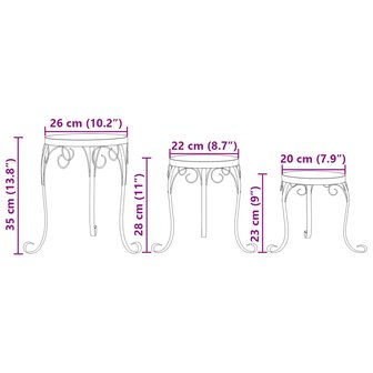 Plantenstandaards 3 st keramiek terracottakleurig en wit 9