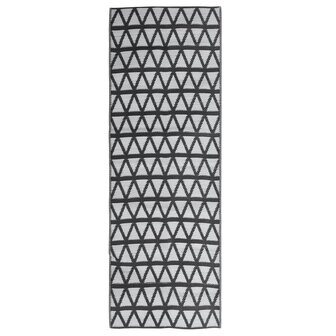 Buitenkleed 80x250 cm polypropeen zwart 2