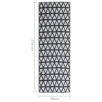 Buitenkleed 80x250 cm polypropeen zwart 6