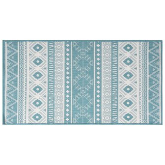 Buitenkleed omkeerbaar 80x150 cm aqua en wit 3