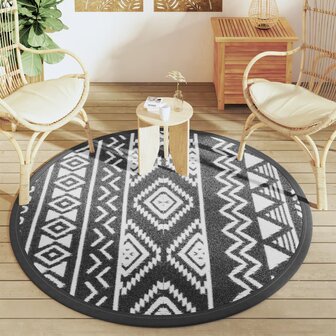 Buitenkleed &Oslash; 160 cm polypropeen zwart 3