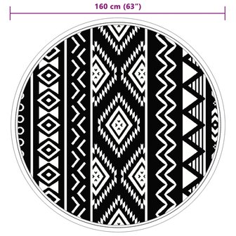 Buitenkleed &Oslash; 160 cm polypropeen zwart 6