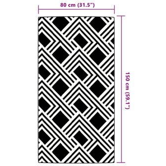 Buitenkleed 80x150 cm PP grijs 6