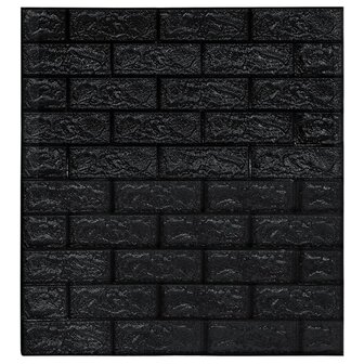 3D-behang zelfklevend 10 st bakstenen zwart 3