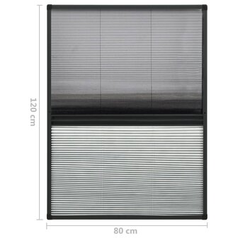 Raamhor pliss&eacute; met verduistering 80x120 cm aluminium 7