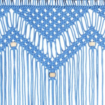 Gordijn macram&eacute; 140x240 cm katoen blauw 4