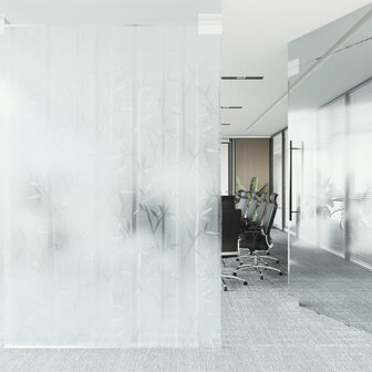 Raamfolies 4 st mat bamboepatroon PVC 3