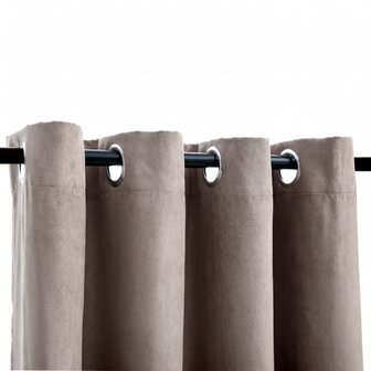 Gordijn verduisterend met metalen ringen 2 st 140x225 cm taupe 3