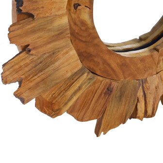 Wandspiegel rond 40 cm teakhout 5