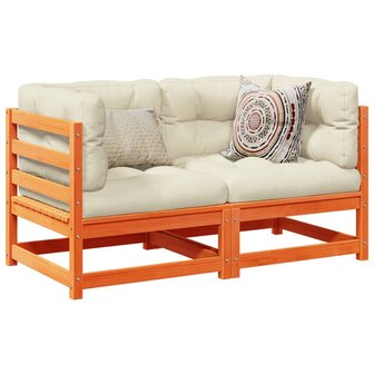 2-delige Loungeset massief grenenhout wasbruin 1