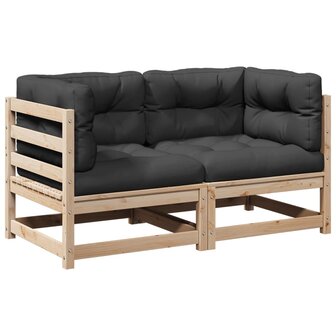 2-delige Loungeset met kussens massief grenenhout 2