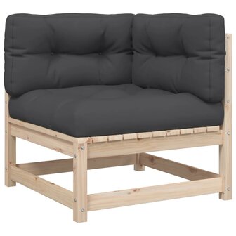 2-delige Loungeset met kussens massief grenenhout 4