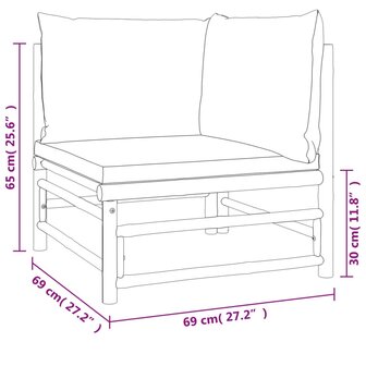 2-delige Loungeset met kussens bamboe groen 10