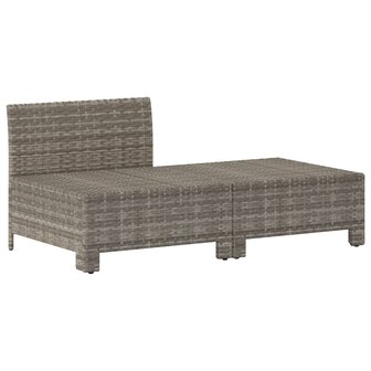 2-delige Loungeset met kussens poly rattan grijs 3
