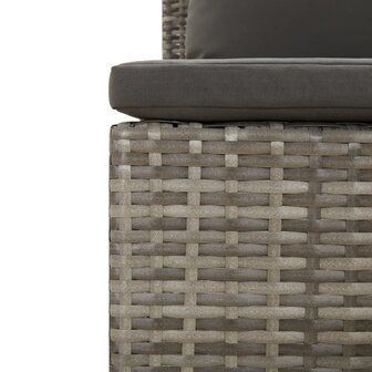 2-delige Loungeset met kussens poly rattan grijs 7