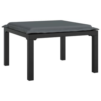 4-delige Loungeset poly rattan zwart en grijs 6
