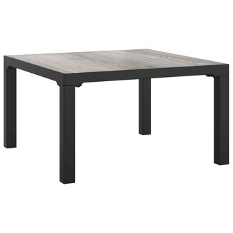 4-delige Loungeset poly rattan zwart en grijs 7