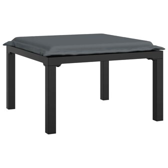 4-delige Loungeset poly rattan zwart en grijs 6