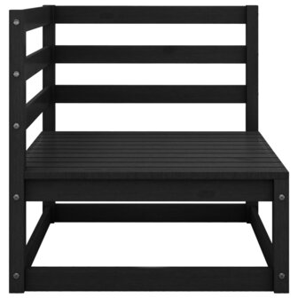 2-delige Loungeset met kussens massief grenenhout zwart 3