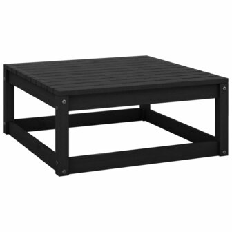 2-delige Loungeset met kussens massief grenenhout zwart 4
