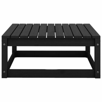 2-delige Loungeset met kussens massief grenenhout zwart 5