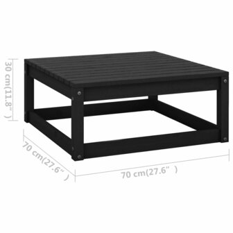 2-delige Loungeset met kussens massief grenenhout zwart 7