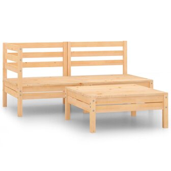 3-delige Loungeset massief grenenhout 1